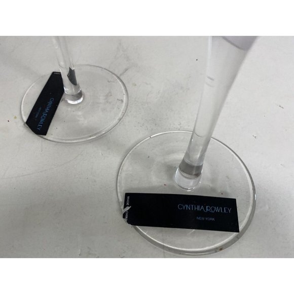 Rowley Red Swirl Stemmed Wine Glasses Lg Bordeaux Holiday Christmas - Picture 5 of 7